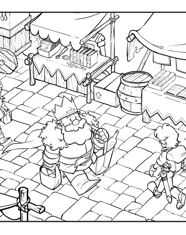 Aventuras no reino para colorir